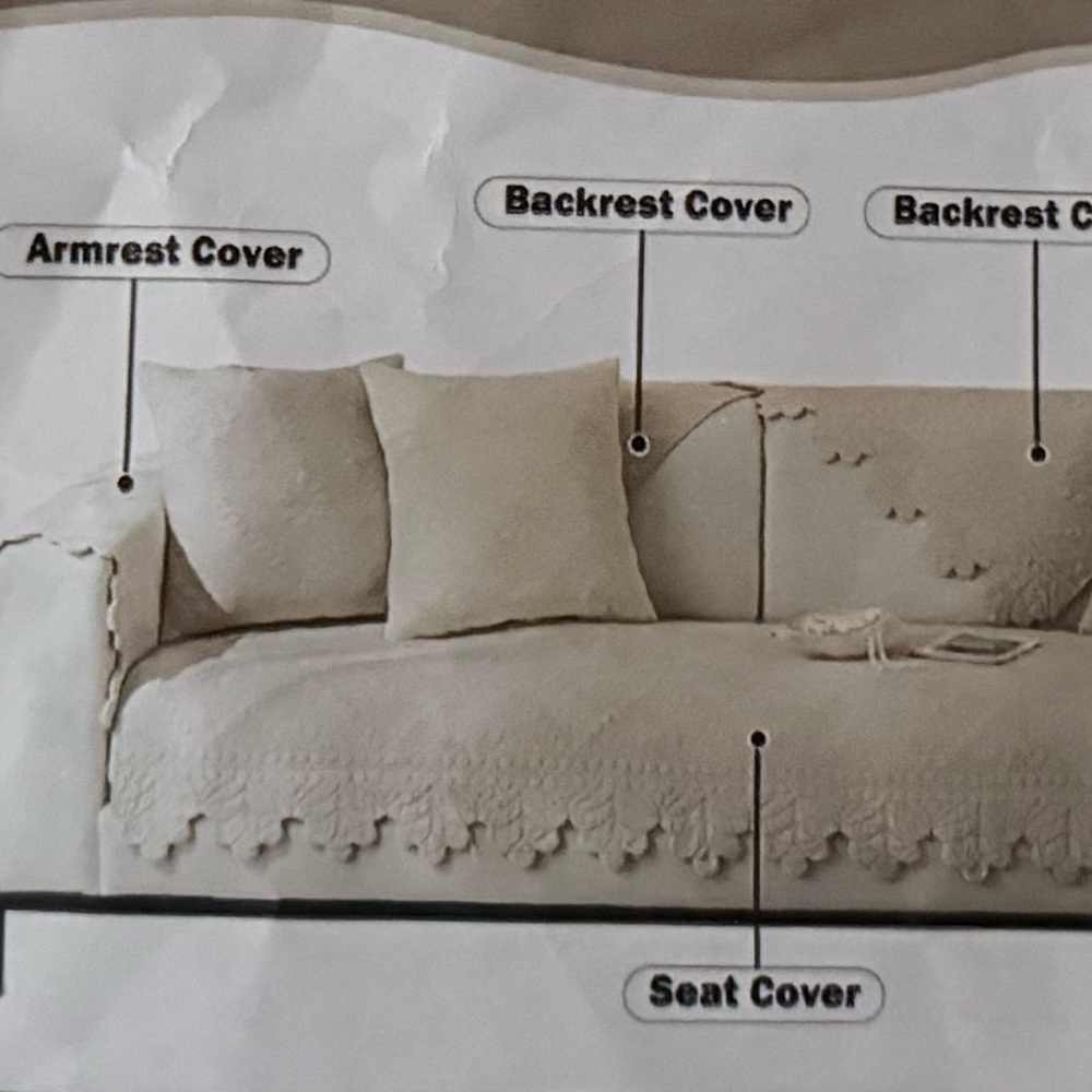 Farmhouse 100% Cotton Quilted Couch Sofa Cover Set Floral Embroidered Non-Slip - Picture 7 of 7
